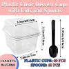 Alaeseje 60 Pack 8 oz Plastic Dessert Cups with Lids and Spoons,Square Parfait Cups Disposable Cake Containers with Lid for Ice Cream,Pudding,Yogurt Fruit,Mousse view 2