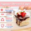 Alaeseje 60 Pack 8 oz Plastic Dessert Cups with Lids and Spoons,Square Parfait Cups Disposable Cake Containers with Lid for Ice Cream,Pudding,Yogurt Fruit,Mousse view 3