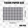 AVXINSOK 100 Sheets Black Gingham Tissue Paper 14 x 20 Inches Black and White Buffalo Plaid Gift Wrapping Checkered Tissue Paper for Gift Bags Wedding Birthday Halloween Party Packaging Crafts view 3