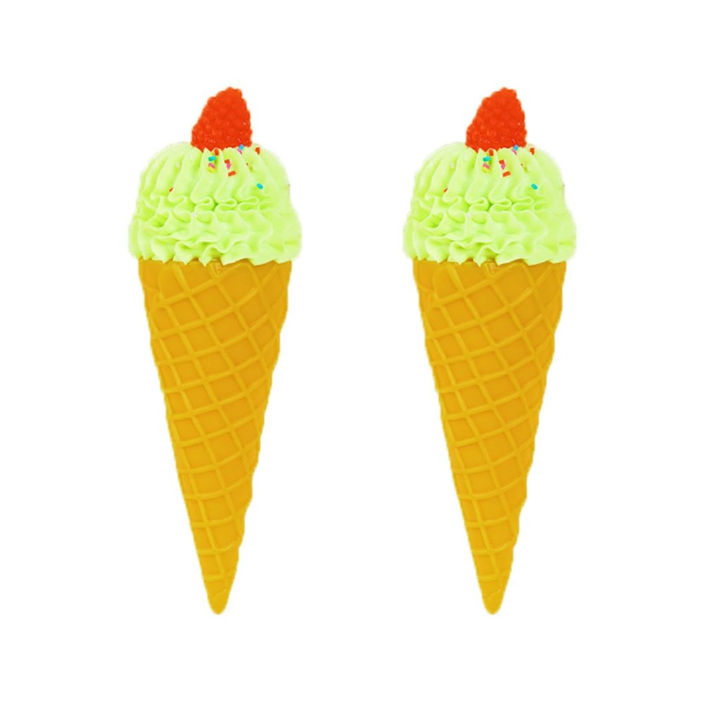 LONG XIN SERIES 2PCS Green Fake Ice Cream with Raspberry Prop for Display