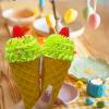 LONG XIN SERIES 2PCS Green Fake Ice Cream with Raspberry Prop for Display view 3