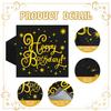 100 PCS Happy Birthday Paper Napkins, Black Gold Foil Birthday Disposable Guest Napkins, Decorative Paper Napkins for Dinner Picnic Cocktail Bday Chrismas Party Decorations, 1313 Inch view 3