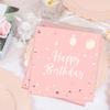 100 PCS Pink Happy Birthday Guest Napkins, Rose Gold Foil Dots Balloons Birthday Disposable Paper Napkins, 1313 Inch Dinner Decorative Paper Napkin for Birthday Christmas Party Table Decorations view 4