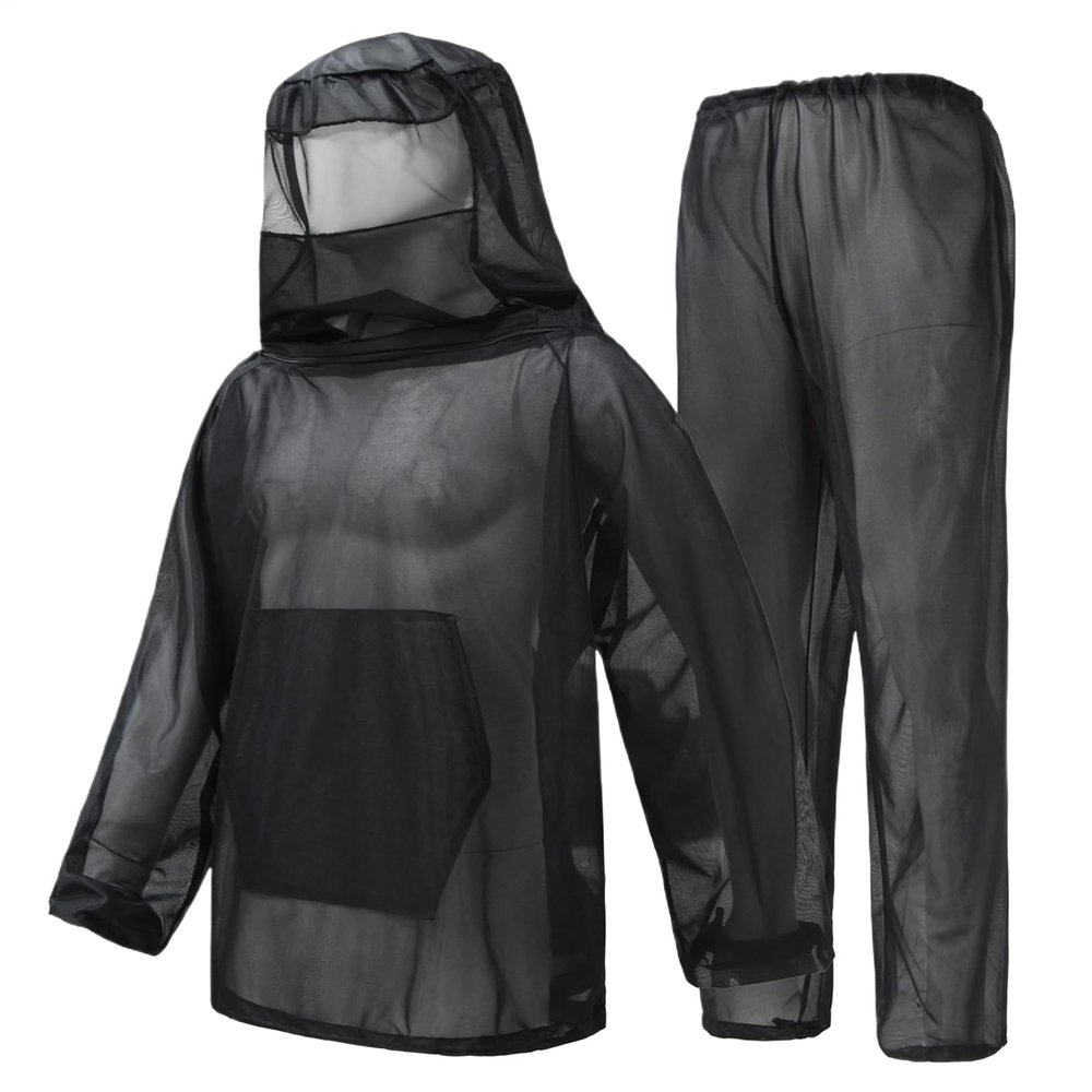 Nuytghr Fly Net Shirt Mesh Bee Suit for Beekeepers, Protective Shield Barrier Repeller, Wearable Guard Measuring 9.45x7.09x1.18 Inches, Lightweight Defense Clothing