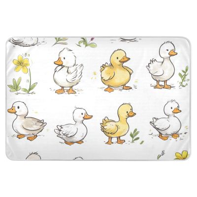 Cartoon Duck Extra Large Resuable Bed Underpads Highly Absorbent Crib Pee Mattress Pad Changing Travel Mattress for Toddler Kids 52" L x 34" W