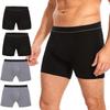 ShieldEase Men's Washable Incontinence Boxer Briefs, Black/Grey M, 4 Pack view 1