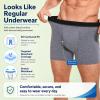 ShieldEase Men's Washable Incontinence Boxer Briefs, Black/Grey M, 4 Pack view 2