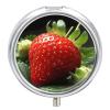 Fruit Strawberry Pill Box Cute Round Pill Case Portable Medicine Tablet Vitamin Holder Organizer for Purse Pocket view 1