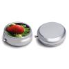 Fruit Strawberry Pill Box Cute Round Pill Case Portable Medicine Tablet Vitamin Holder Organizer for Purse Pocket view 3