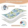 Light Blue Floral Extra Large Resuable Potty Training Pad Soft Absorbent Potty Training Mats Cute Cool Incontinence Pads for Toddler Kids 52" L x 34" W view 3