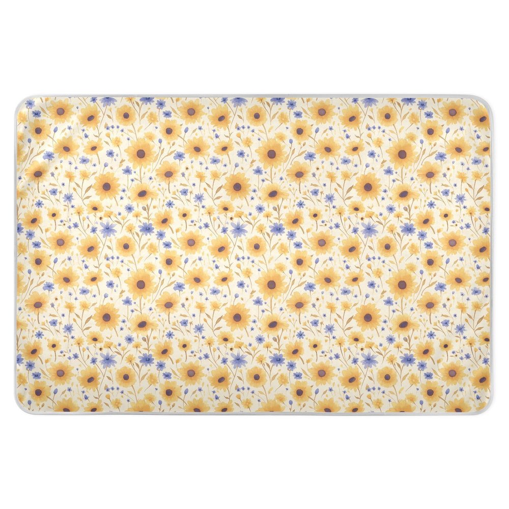 Small Yellow Sunflowers Extra Large Resuable Bed Underpads Waterproof Washable Pads for Bed Portable Incontinence Pads for Infant Toddler 52" L x 34" W