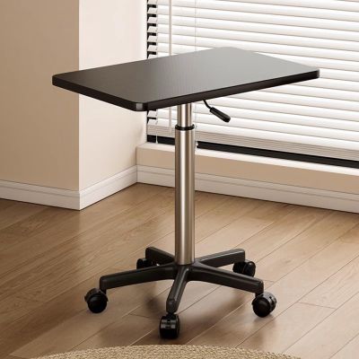 CSPJPIZIYB Standing Desk with Wheels, Movable Side Table, Lifting Laptop Table, Versatile Sofa Side Table, for Home Hospital School(Black,Small)