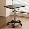 CSPJPIZIYB Standing Desk with Wheels, Movable Side Table, Lifting Laptop Table, Versatile Sofa Side Table, for Home Hospital School(Black,Small) view 1
