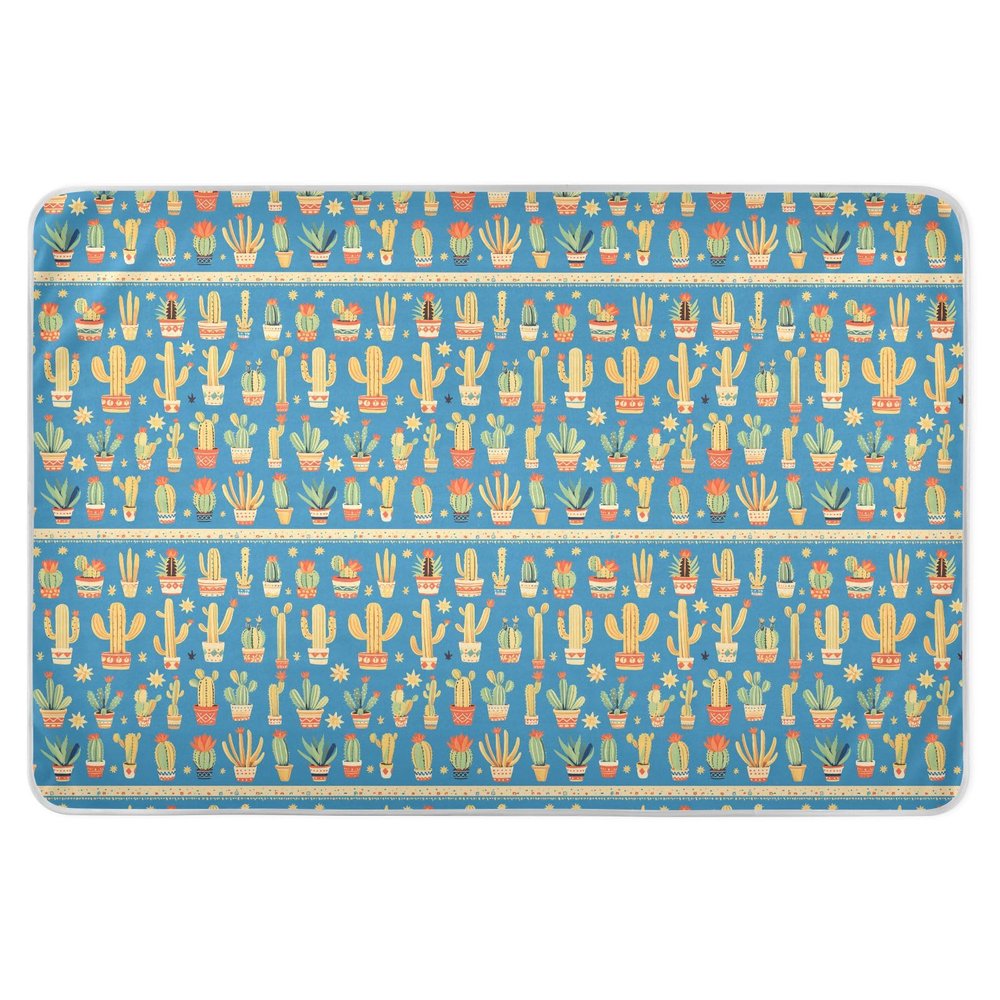 Green Cactus Pots Blue Extra Large Resuable Bed Underpads Highly Absorbent Potty Training Sheets Cover Anti-Lip Incontinence Pads for Toddler Kids 52" L x 34" W