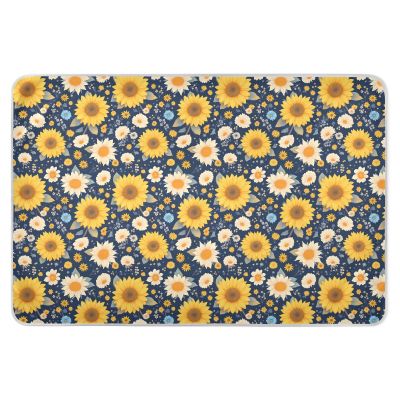Dwarf Sunflowers Extra Large Resuable Bed Underpads Soft Absorbent Potty Training Mattress Pad Anti-Lip Travel Mattress for Kids Adults Pets 52" L x 34" W
