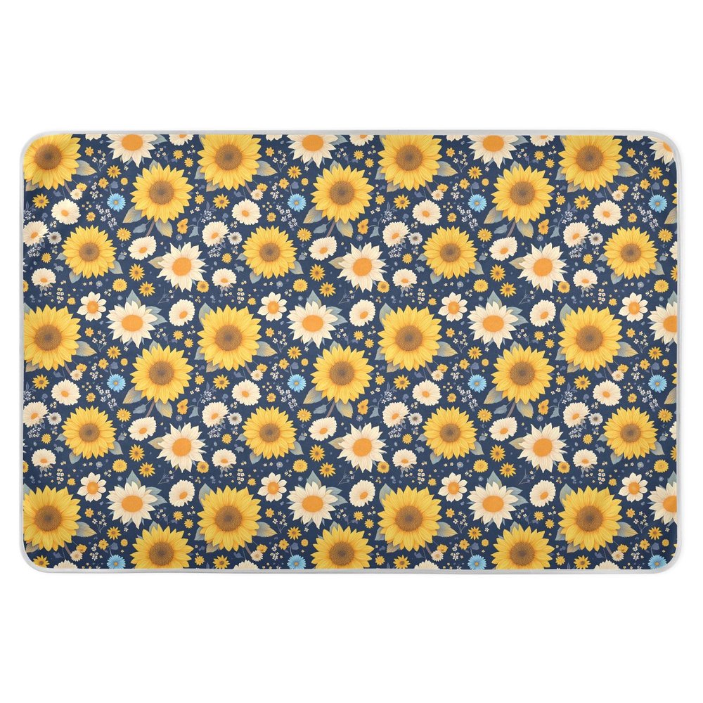 Dwarf Sunflowers Extra Large Resuable Bed Underpads Soft Absorbent Potty Training Mattress Pad Anti-Lip Travel Mattress for Kids Adults Pets 52" L x 34" W