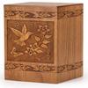 Cremation Urns for Human Ashes Adult Male Female - Wooden Humming Bird Funeral Cremation Urn Hand-Crafted - Burial Funeral Memorial Urns for Ashes (Large) view 1