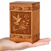 Cremation Urns for Human Ashes Adult Male Female - Wooden Humming Bird Funeral Cremation Urn Hand-Crafted - Burial Funeral Memorial Urns for Ashes (Medium) view 3