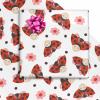 Lady-Bug In The Garden Birthday Gift Wrap Paper for Adult,All Occasion Tissue Paper Roll 58"x 23" Wrapping Paper for Wedding Graduation Thanksgiving (Funny ladybug, 4 Rolls) view 2