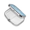 Pill Box Small Pill Case for Pocket & Purse Pill Organizer Portable Pill Container Cute Medicine Organizer Blue Wood Travel Pillbox for Vitamin Fish Oil Supplements view 2