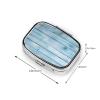 Pill Box Small Pill Case for Pocket & Purse Pill Organizer Portable Pill Container Cute Medicine Organizer Blue Wood Travel Pillbox for Vitamin Fish Oil Supplements view 3