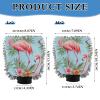 Tropical Flamingos Palm Leaves Flowers Vibrant Pink Microfiber Mitt for Cars Scratch-Free Wash Mitten for Cars Detailing Cleaning Mitt 2 Pack view 3