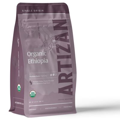 Artizan Coffee USDA Organic Ground Coffee | Ethiopian Yirgacheffe Single Origin | Dark Roast | Medium Grind for Drip | 10 oz | Roasted in South Florida