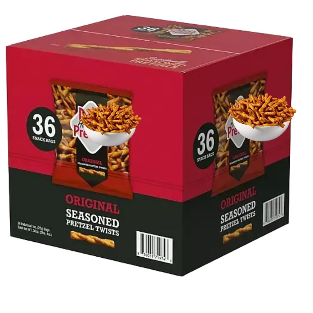 Seasoned Original Pretzels, 1 oz Snack Bags, 36 Count (1 Pack)