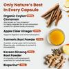 5-in-1 Ceylon Cinnamon Capsules 2355mg - Ceylon Cinnamon and Apple Cider Vinegar with Turmeric, Panax Ginseng, Cinnamon, and Bioperine, 60ct view 3