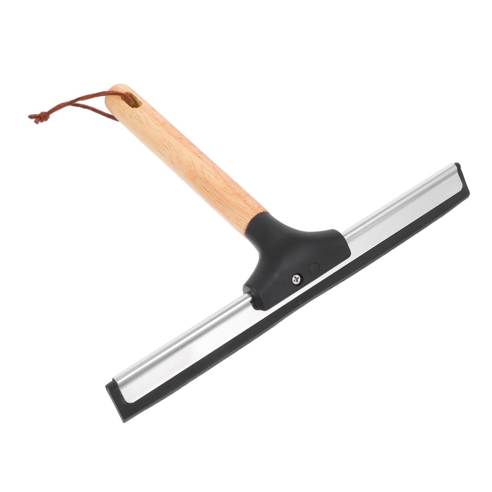 SHERCHPRY Shower Squeegee with Wooden Handle Durable Glass Wiper for Bathroom Shower Doors Windows and Car Cleaning Tool for Stubborn Stains