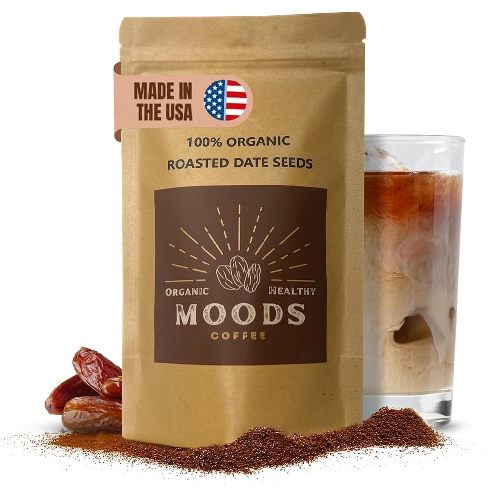 100% Organic Roasted Date Seeds Coffee Alternative | Instant Caffeine-Free Coffee Substitute to Boost Energy and Immunity | Naturally Occurring Prebiotic Rich from Date Seeds | 26 Servings