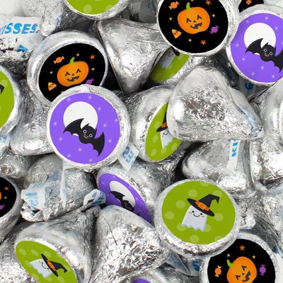 170 Pcs Halloween Candy Party Favors Milk Chocolate Kisses (1.7 lb) - No Assembly Required - Cute Mix