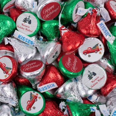 255 Pcs Christmas Candy Party Favor Kisses Chocolate (2.5 lb) - Vintage Red Truck