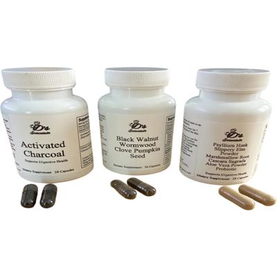 3D's Essentials Complete Gut Support - Activated Charcoal, Black Walnut Blend, Colon Support - 3 Bottles