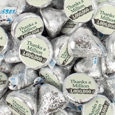 340 Pcs Thank You Candy Employee Appreciation Stickered Kisses Chocolate For Office Party Gifts, Corporate Event Giveaways And More (3.4lb) Million Thank You