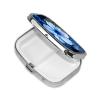 Pill Box Small Pill Case for Pocket & Purse Pill Organizer Portable Pill Container Cute Medicine Organizer Blue Flower Tropical Travel Pillbox for Vitamin Fish Oil Supplements view 2
