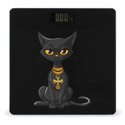Ankh and Hieroglyphics - Egyptian Cat Scale for Body Weight Bathroom Digital Body Weight High Precision Scale for Home Office