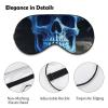 3D Print Blue Skull Blackout Sleep Eye Mask, Ventilated Fabric, Adjustable Wearing Style, Zero Pressure Sleeping Mask Soft Skin Friendly Eyeshade for Women Men view 3