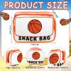 Yeyeplum 12 Pcs Basketball Snack Bags for Team Gifts Basketball Goodie Treat Candy Pouch Bags Clear PVC Waterproof with Zipper Party Favors for Team Ground Birthday Gifts Sport Supplies view 3