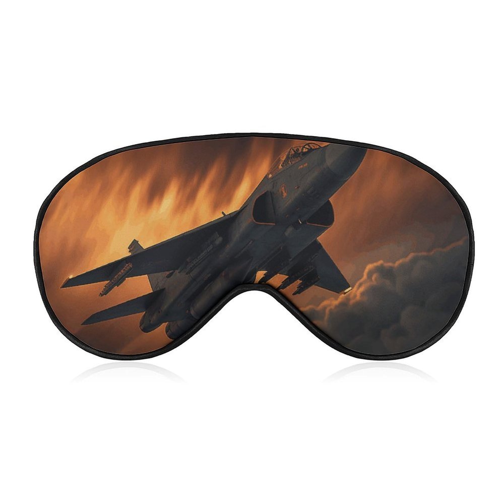 A Fighter Jet Blackout Sleep Eye Mask, Ventilated Fabric, Adjustable Wearing Style, Zero Pressure Sleeping Mask Soft Skin Friendly Eyeshade for Women Men