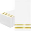 100 Pcs White and Gold Napkins - Gold Paper Napkins Disposable - Premium Quality Gold Dinner Napkins for Bathroom Kitchen Wedding Birthday Anniversary Party view 1