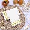 100 Pcs White and Gold Napkins - Gold Paper Napkins Disposable - Premium Quality Gold Dinner Napkins for Bathroom Kitchen Wedding Birthday Anniversary Party view 4