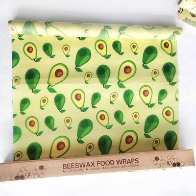 2 Roll Reusable Beeswax Wrap 13'' x 39'' for Kitchen StorageEco-Friendly Sustainable Food Storage Wraps for Sandwich, Cheese, Fruit, Bread, Snacks (avocado)