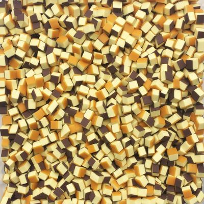 Polymer Clay Cheesecake Bites, Faux Dessert Chunks for Decoden, Slime, Resin Crafts, Miniature Food Embellishments (Non Edible) (Yellow, Orange, Brown, 15g Bag)