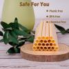 200 Pcs Biodegradable Bamboo Straws Reusable,5 Inch Sugarcane Compostable Drinking Straws Disposable for Hot Cold Drinks, Coffee, Cocktail,Sturdy and Plastic Free,Not Foggy view 3