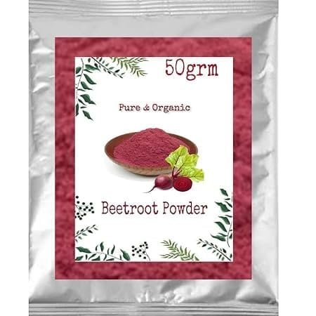 Beetroot Powder- Best For Skin, Hair & Health (50Grm)| Superfood | 100% Natural| Free From Preservaties & Artificial Color | Rich in antioxidants, dietary fiber, calcium, iron