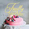 Finally Mr&Mrs Wedding Cake Topper, Elegant Cake Topper For Wedding Anniversary, Romantic Wedding Party Decorative Cake ToppersGolden view 2