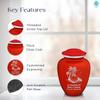Geturns Embrace Small Personalized Palm Beach Cremation Urns for Human Ashes I Bright Red Funeral Urn for Men and Women I Holds up to 44 Cubic Inches view 2