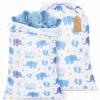 Capoda 2 Pcs Blue Elephant Drawstring Bags 20 x 28 Inch Extra Large Baby Shower Bags Reusable Fabric Elephant Gift Pouches for Birthday Baby Shower Gender Reveal Gift Wrapping Supplies Decor view 1