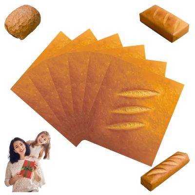 Bread Shape Gift Wrapping Paper - Funny Bread Shape Gift Wrapping Paper, Rustic Bread, Baguette, And Toast Designs, Oil-Resistant And Tear-Resistant Kraft Paper DIY for Party Kitchen Supplies (18PCS)